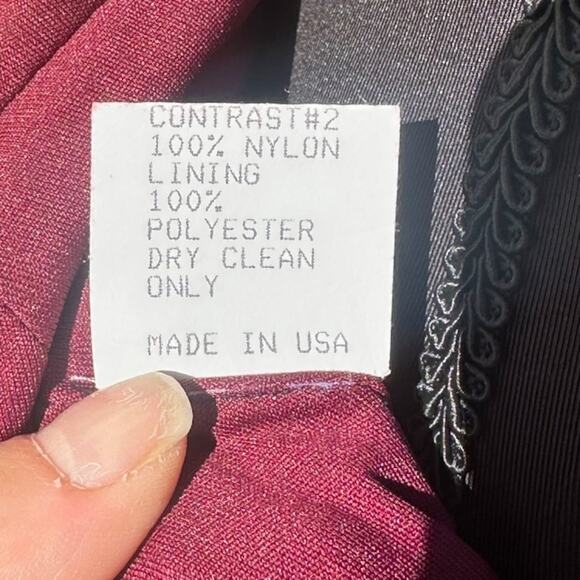 TADASHI SHOJI Lace Beaded Sleeveless Evening Dress Burgundy Wine 6 Prom Wedding - Picture 7 of 9